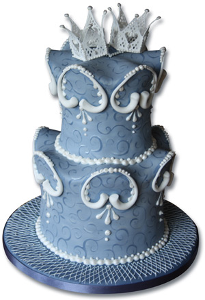 Blue Lacework Wedding Cake