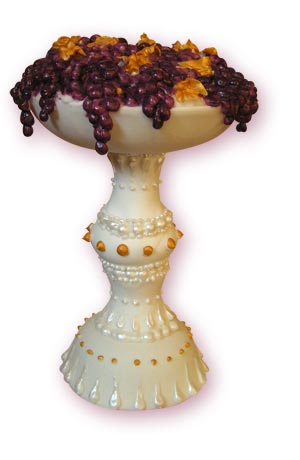 wedding chalice cake topper sculpture with grapes