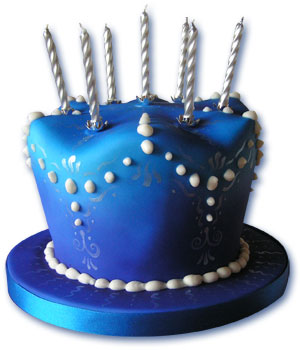 blue vegan birthday cake